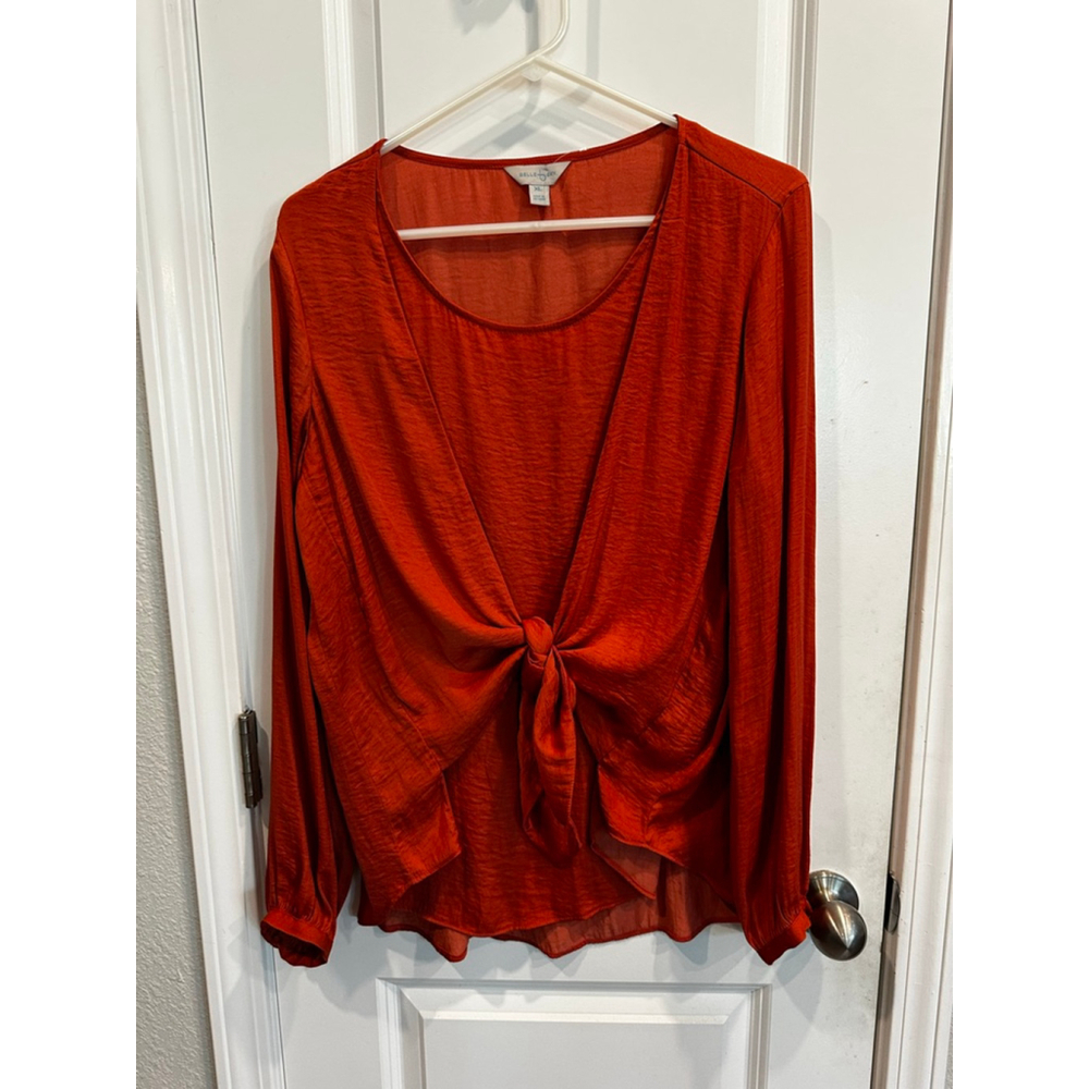 Belle Sky Rust Blouse XL
